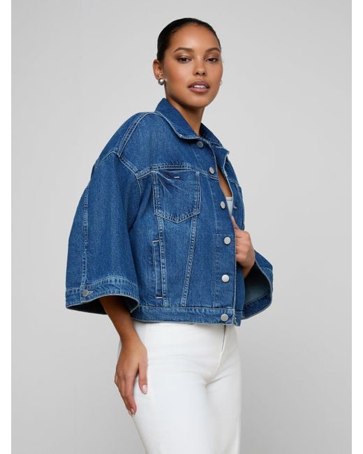 L'Agence Blue Silas Cape Jacket