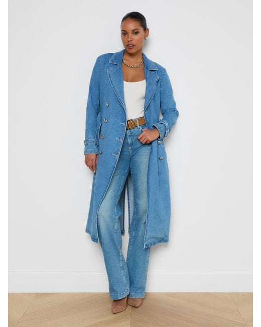L'Agence Blue Bradley Trench Coat