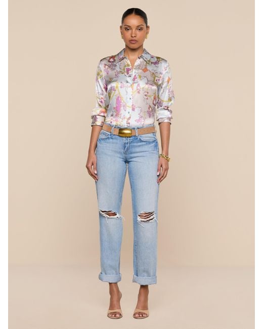 Chemisier En Soie Dani, Imprimé Toile Style Baroque Coloré L'Agence en coloris Blue