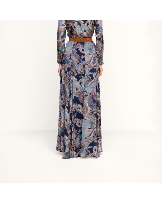L'Agence Blue Patrica Maxi Skirt