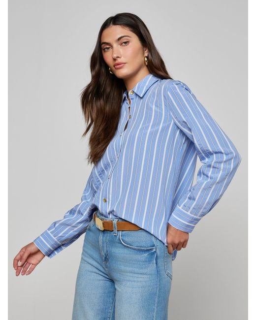 L'Agence Blue Ellery Poplin Shirt