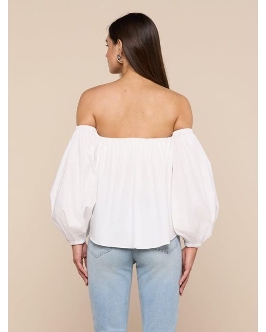 L'Agence Sarai Off-The-Shoulder Top in Blue | Lyst