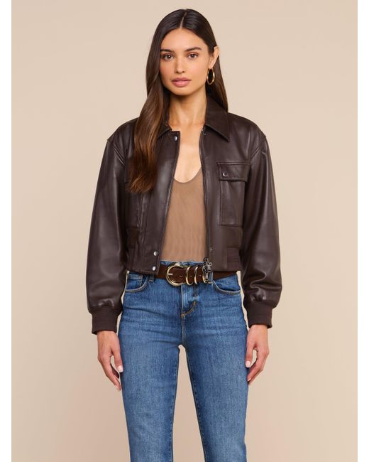 L'Agence Black Clotilde Leather Jacket