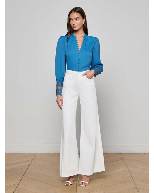 L'Agence Blue Quincy Wide-Leg Jean