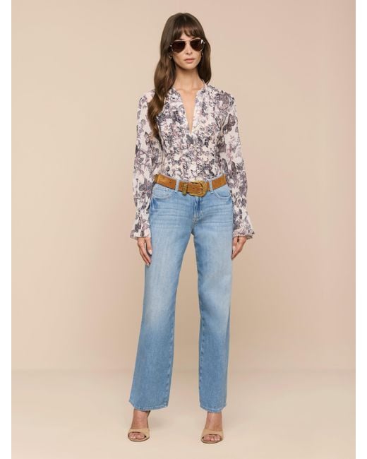 L'Agence Blue Eunice Blouse Top