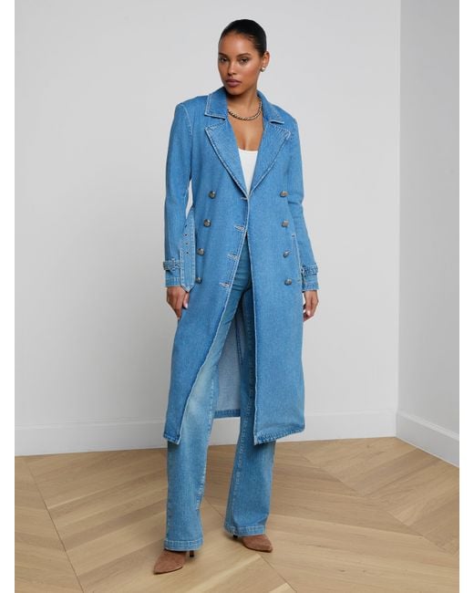 L'Agence Blue Bradley Trench Coat