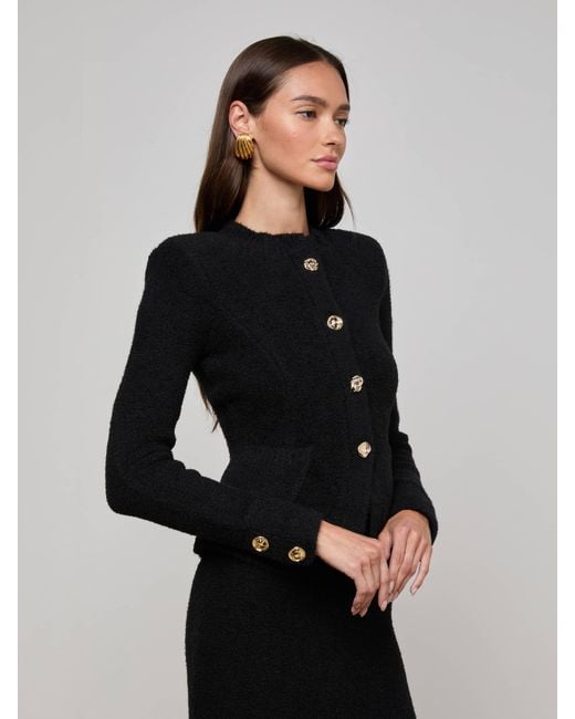 Cardigan En Maille Melissa, Noir/Doré L'Agence en coloris Black