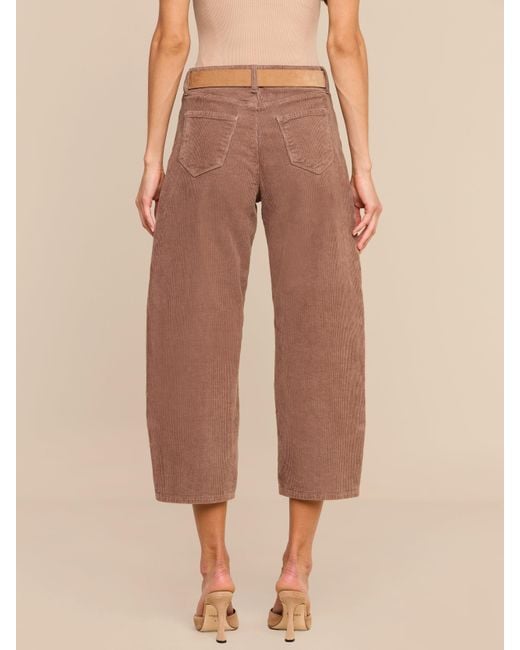 L'Agence Brown Mallis Corduroy Bow-Leg Pants