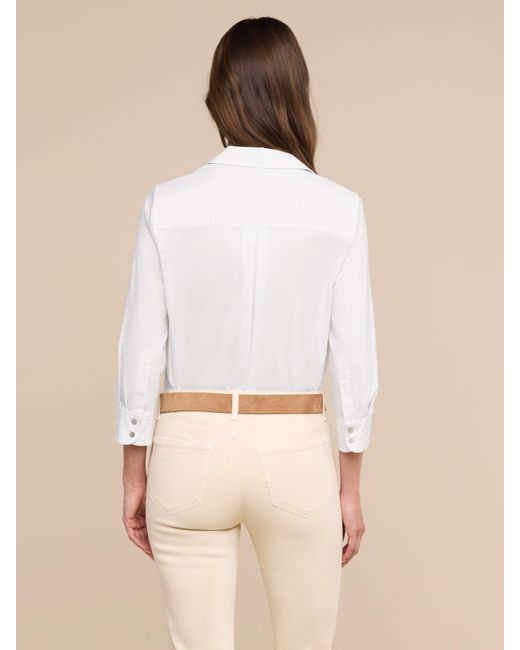 L'Agence White Daniella Cotton-blend Blouse