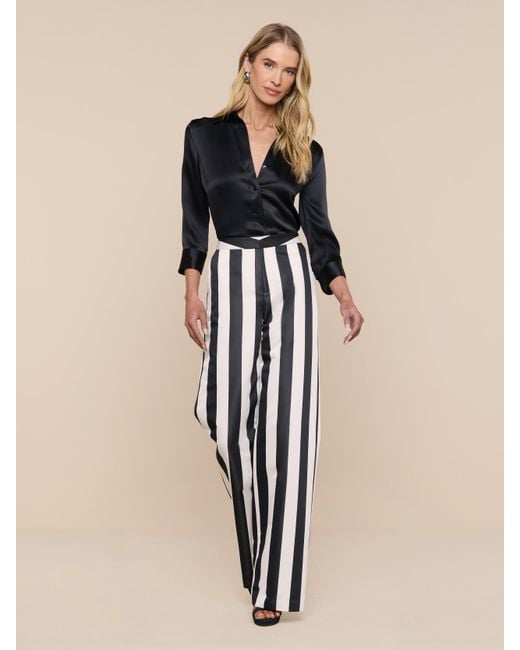 L'Agence Natural Livvy Satin Straight-Leg Trouser