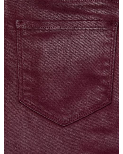 Jean Large En Denim Enduit Clayton, Enduit Bordeaux Foncé L'Agence en coloris Red