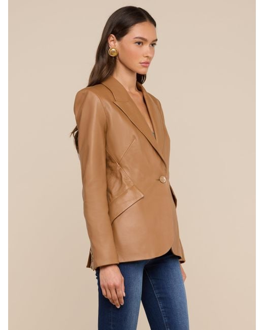L'Agence Brown Chamberlain Leather Blazer