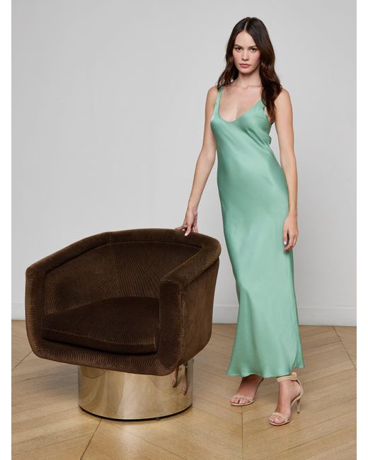 Robe Débardeur En Satin Akiya, Vert Malachite L'Agence en coloris Green