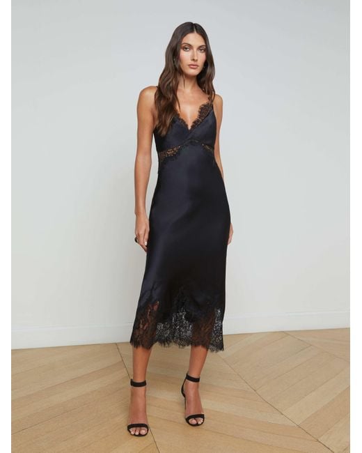 L'Agence Scotly Silk Lace Dress | Lyst L'Agence Scotly Silk Lace Dress | Lyst
