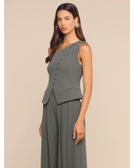 L'Agence Blue Zinnia One-Shoulder Top
