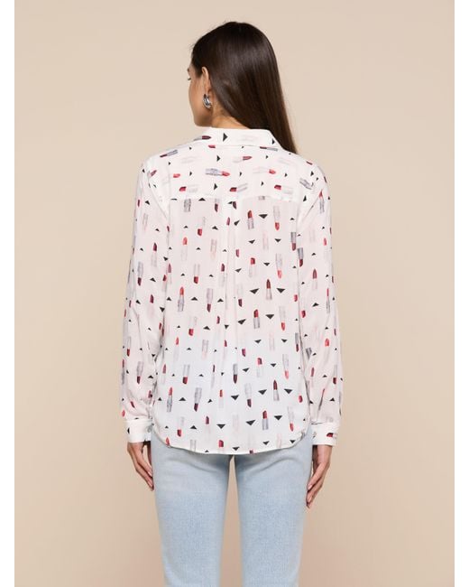 L'Agence Blue Holly Blouse Top