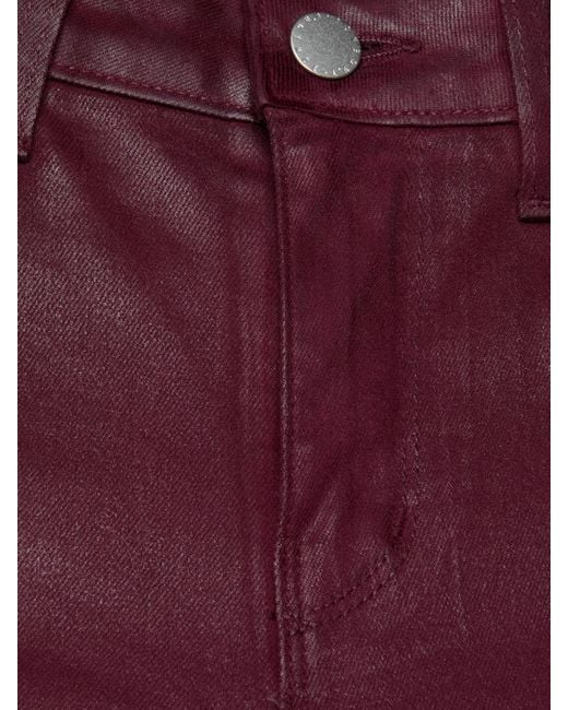 Jean 7/8 Évasé En Denim Enduit Kendra, Enduit Bordeaux Foncé L'Agence en coloris Red