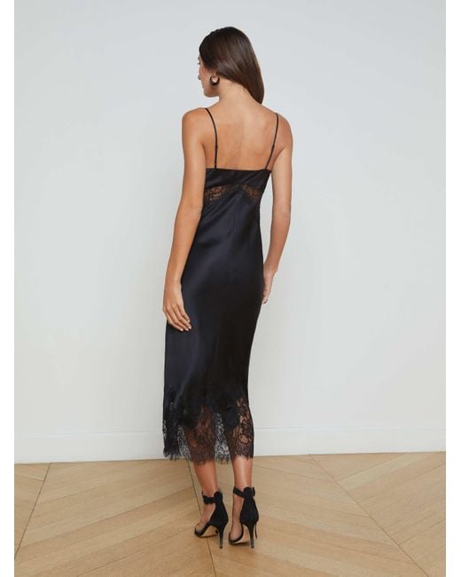 L'Agence Scotly Silk Lace Dress | Lyst