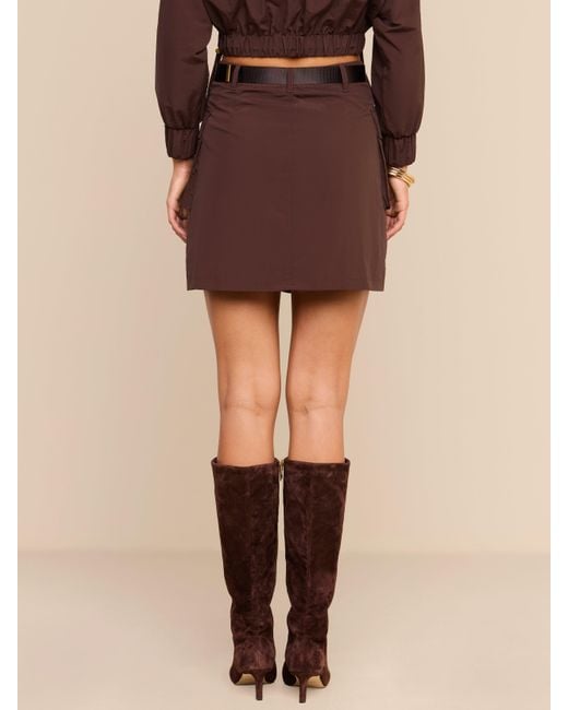 L'Agence Brown Norene Nylon Mini Skirt