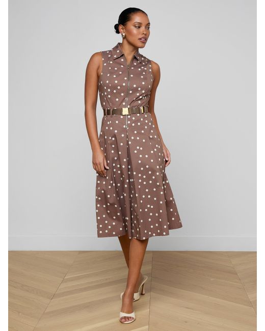 L'Agence Brown Kylo Shirt Dress