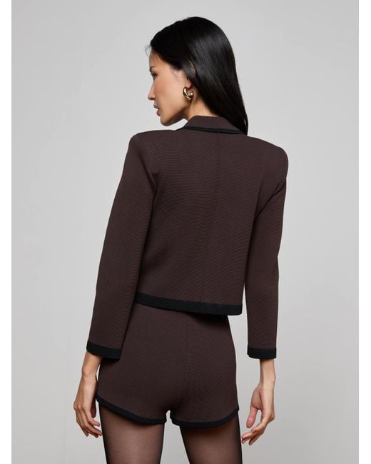 Veste Courte En Maille Janu, Marron Foncé/Noir L'Agence en coloris Multicolor