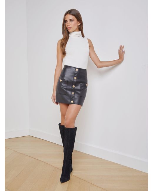 L'Agence Black Truman Mini Skirt