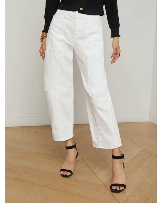 L'Agence White Cody Barrel-Leg Jean