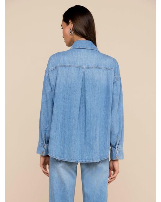 L'Agence Blue Jorah Oversized Shirt
