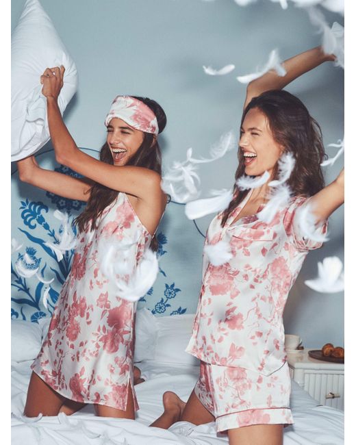 L'Agence White Inez Silk Short Pajama Set