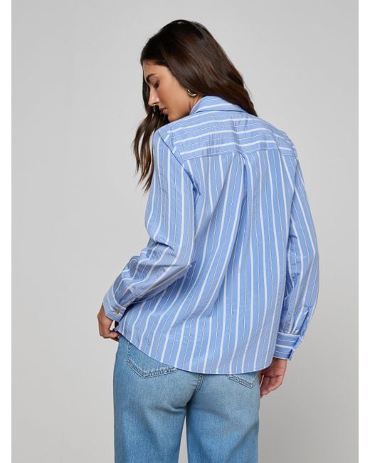 L'Agence Blue Ellery Poplin Shirt