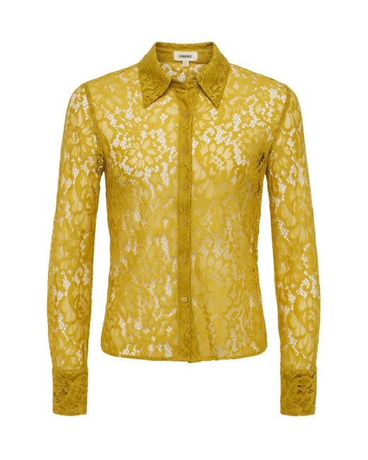 Chemisier En Dentelle Florale Maia, Dentelle Jaune Ceylan L'Agence en coloris Yellow