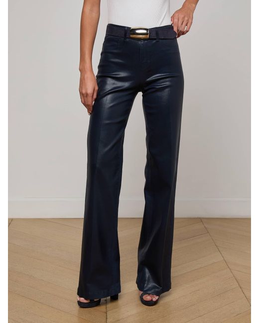 Jean Large En Denim Enduit Clayton, Enduit Bleu Nuit Profond L'Agence en coloris Blue
