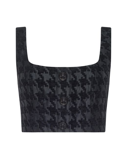 Top À Motif Pied-De-Poule Maylin, Noir À Motif Pied-De-Poule Ton Sur Ton L'Agence en coloris Black