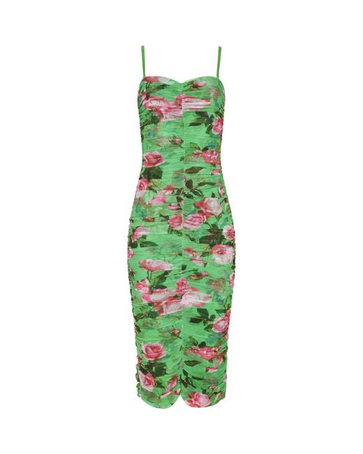 L'Agence Green Caprice Midi Dress