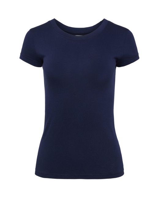 T-Shirt En Coton À Encolure Dégagée Cory, Bleu Marine L'Agence en coloris Blue