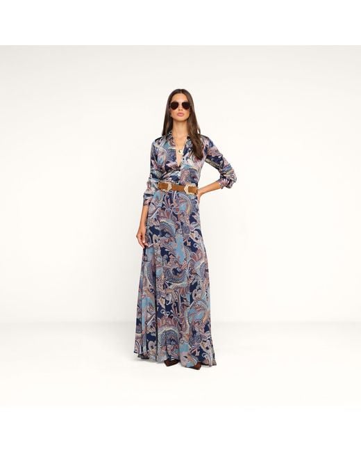 L'Agence Blue Patrica Maxi Skirt