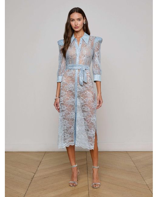 L'Agence Multicolor Kaiya Sequined Lace Dress