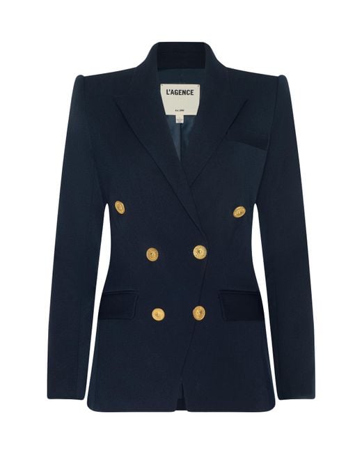 L'Agence Blue Kyomi Double-Breasted Blazer