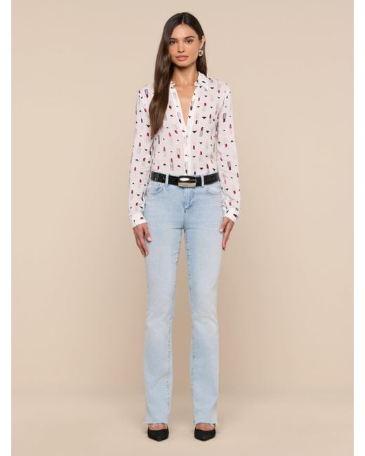 L'Agence Blue Holly Blouse Top