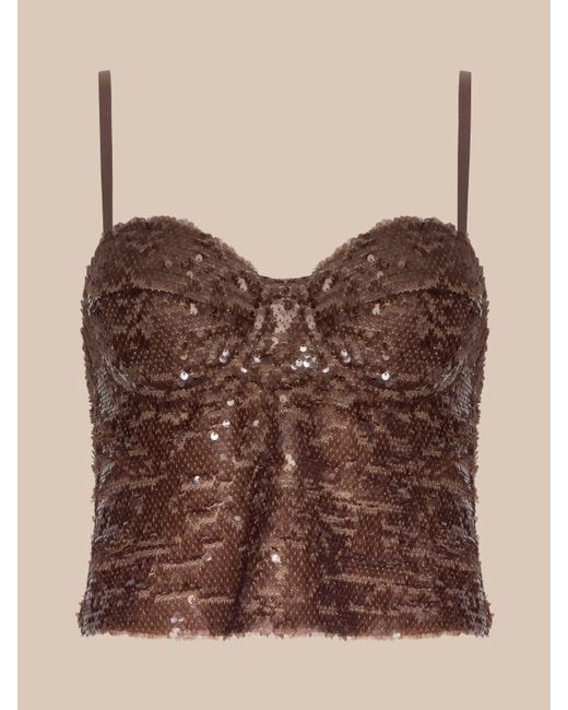 L'Agence Brown Lior Sequin Top