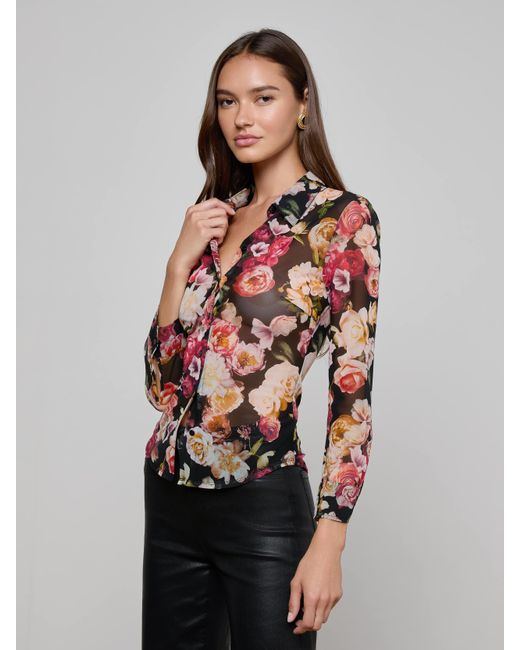 Chemisier En Mesh Indiana, Motif À Fleurs Multicolore L'Agence en coloris Red