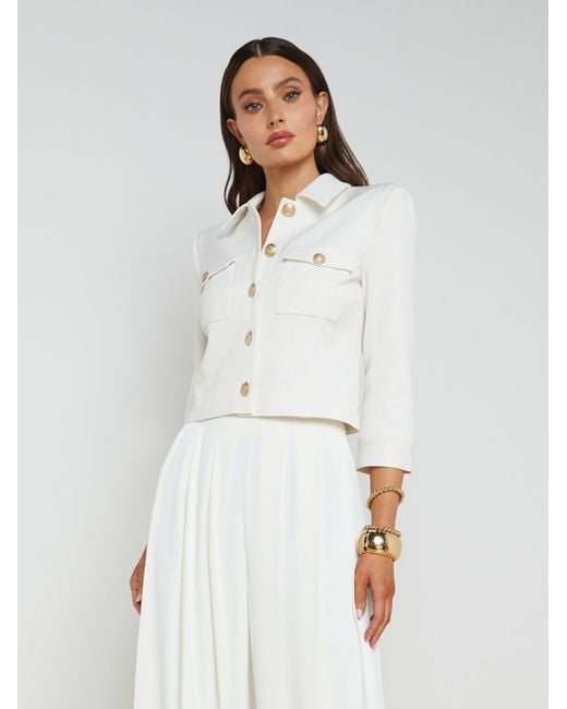 L'Agence White Kumi Cropped Jacket