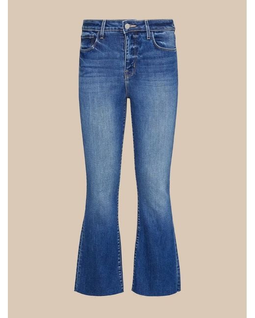 L'Agence Blue Kendra Cropped Flare Jean