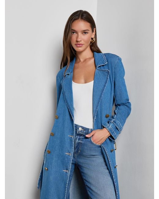 L'Agence Blue Bradley Trench Coat
