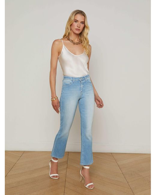 L'Agence Blue Tati Cropped Bootcut Jean