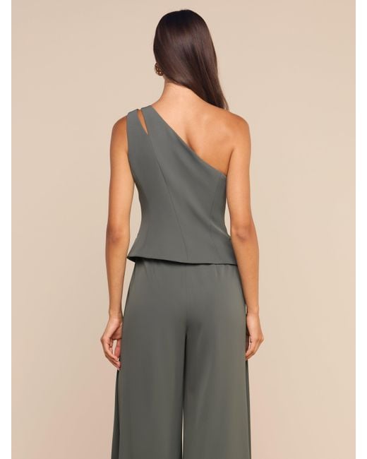 L'Agence Blue Zinnia One-Shoulder Top