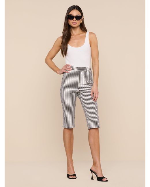 Pantalon Capri Leni, Ivoire À Rayures Bleu Nuit L'Agence en coloris Natural
