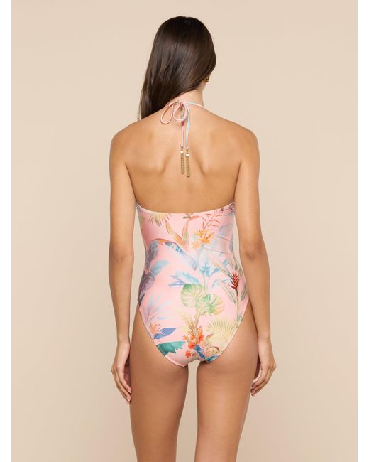 L'Agence Natural Opus Halter One-Piece Swimsuit