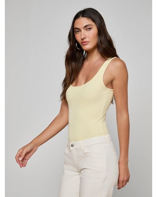 L'Agence White Nica Scoopneck Bodysuit