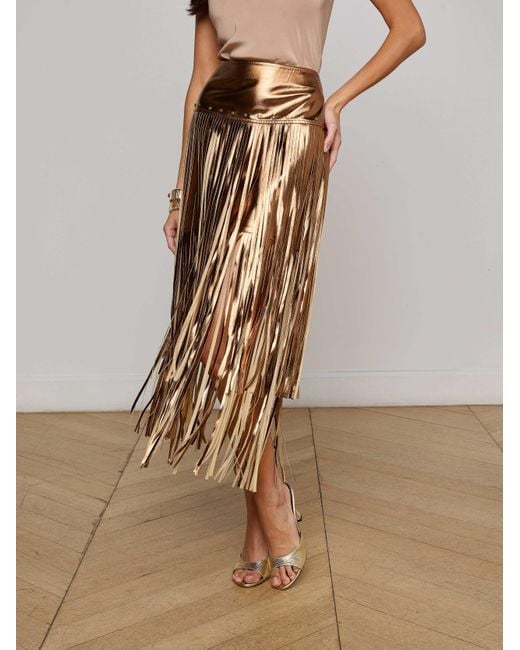 L'Agence Multicolor Karolina Fringe Skirt